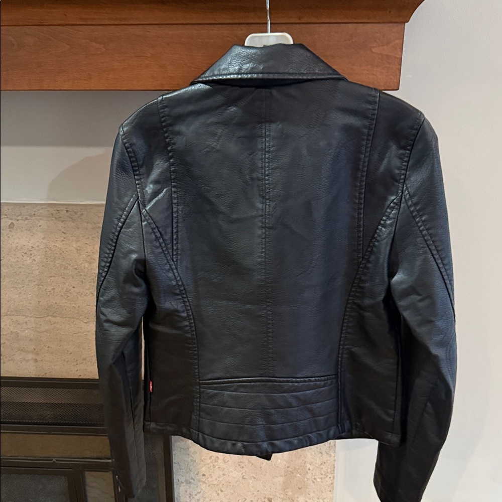 Levi's Classic Black Faux Leather Moto Jacket. Women’s Size Small - Picture 8 of 12